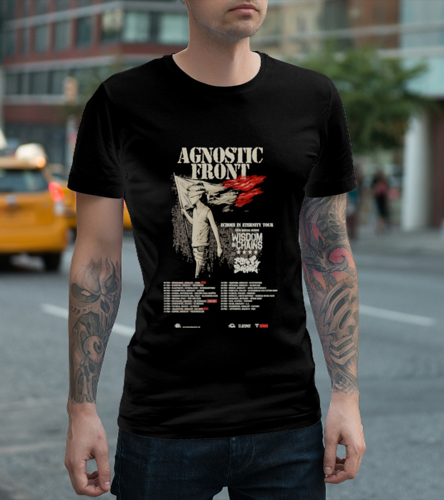 Agnostic Front European Echoes In Eternity Tour 2026 Punk Tour Dates T-Shirt