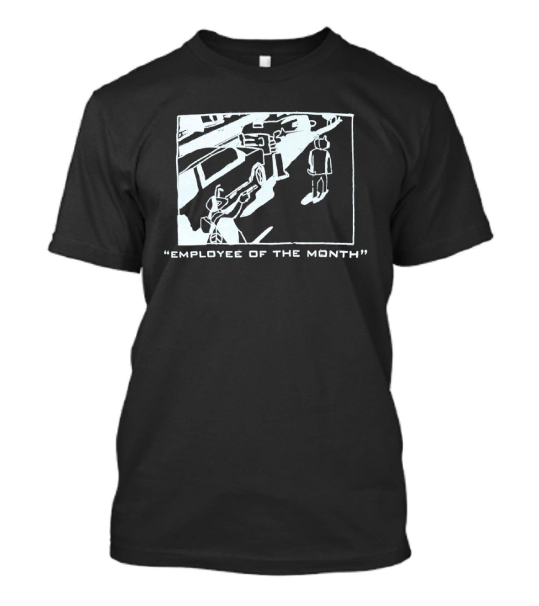 Employee Of The Month Comic Style Action Scene T-Shirt