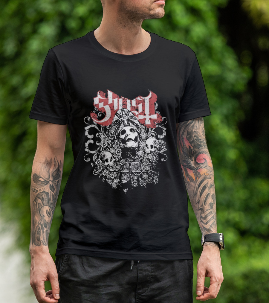 Ghost Papa Emeritus Skull Faces T-Shirt