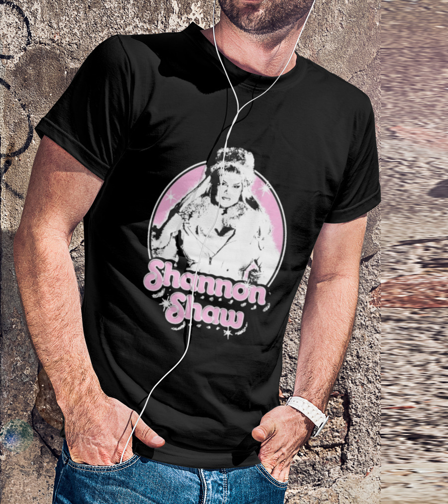 Shannon Shaw Fur Coat Glamour Pink Starry T-Shirt