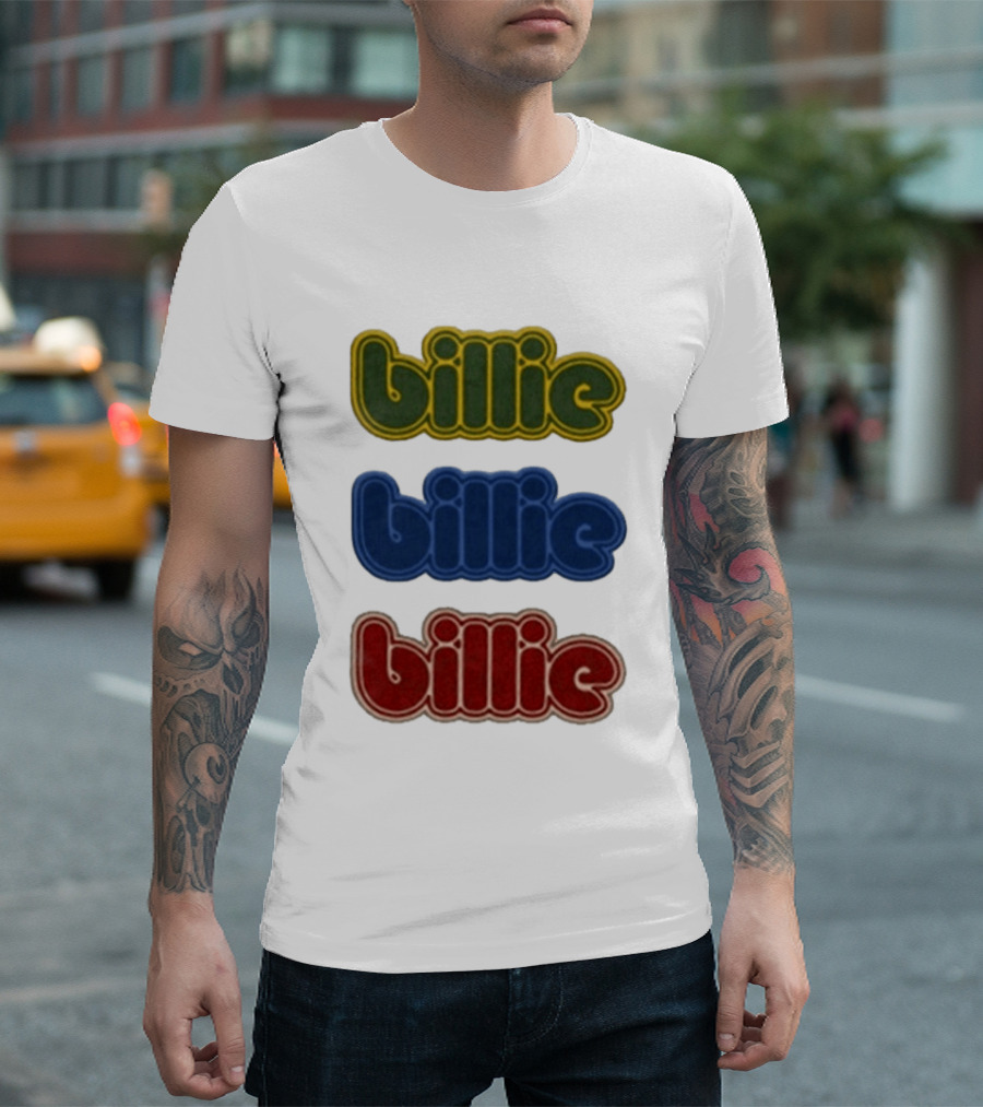 Billie Eilish Billie Triple Text Color Variations T-Shirt