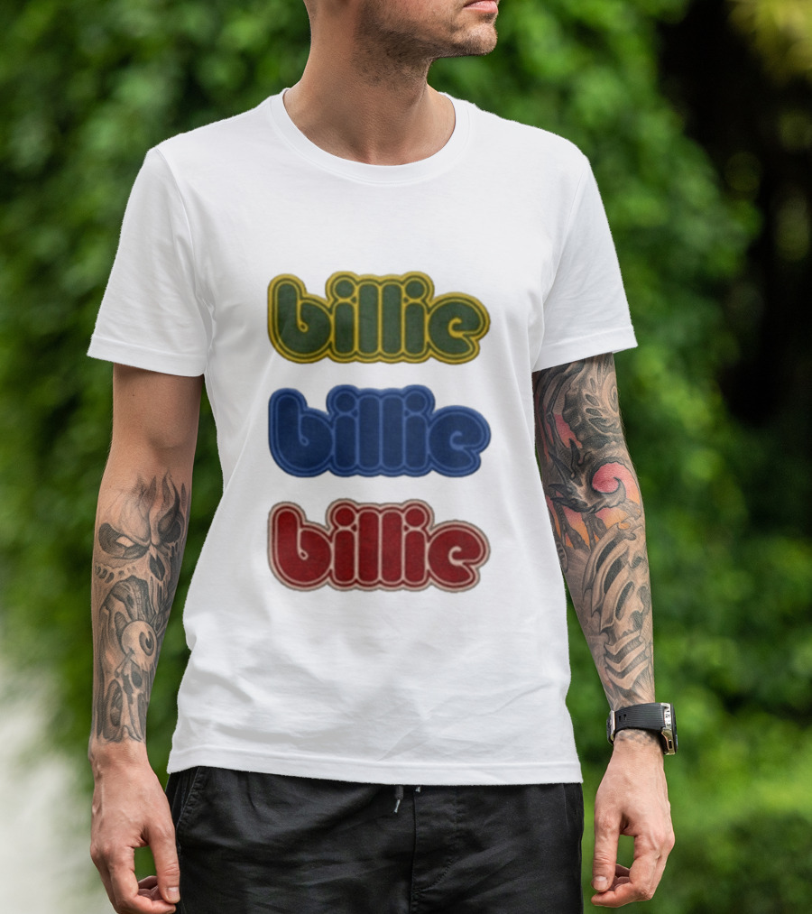 Billie Eilish Billie Triple Text Color Variations T-Shirt