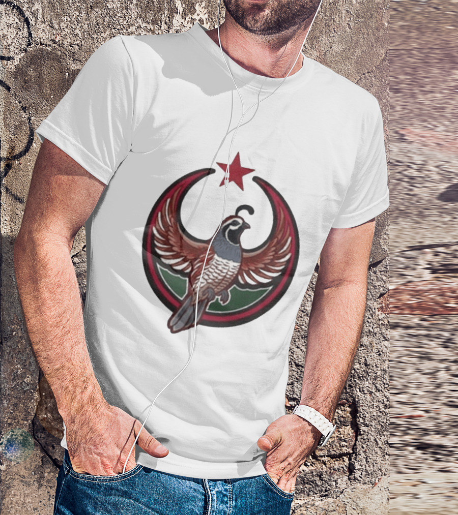 California Quail Rebel Crescent Star T-Shirt
