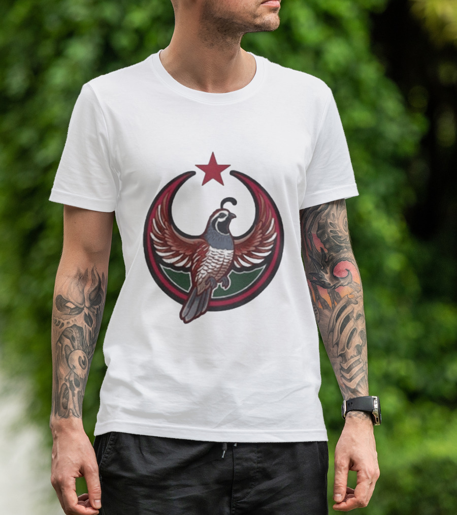 California Quail Rebel Crescent Star T-Shirt