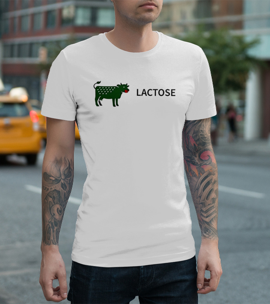 Lactose Cow 2026 Eating Red Apple T-Shirt