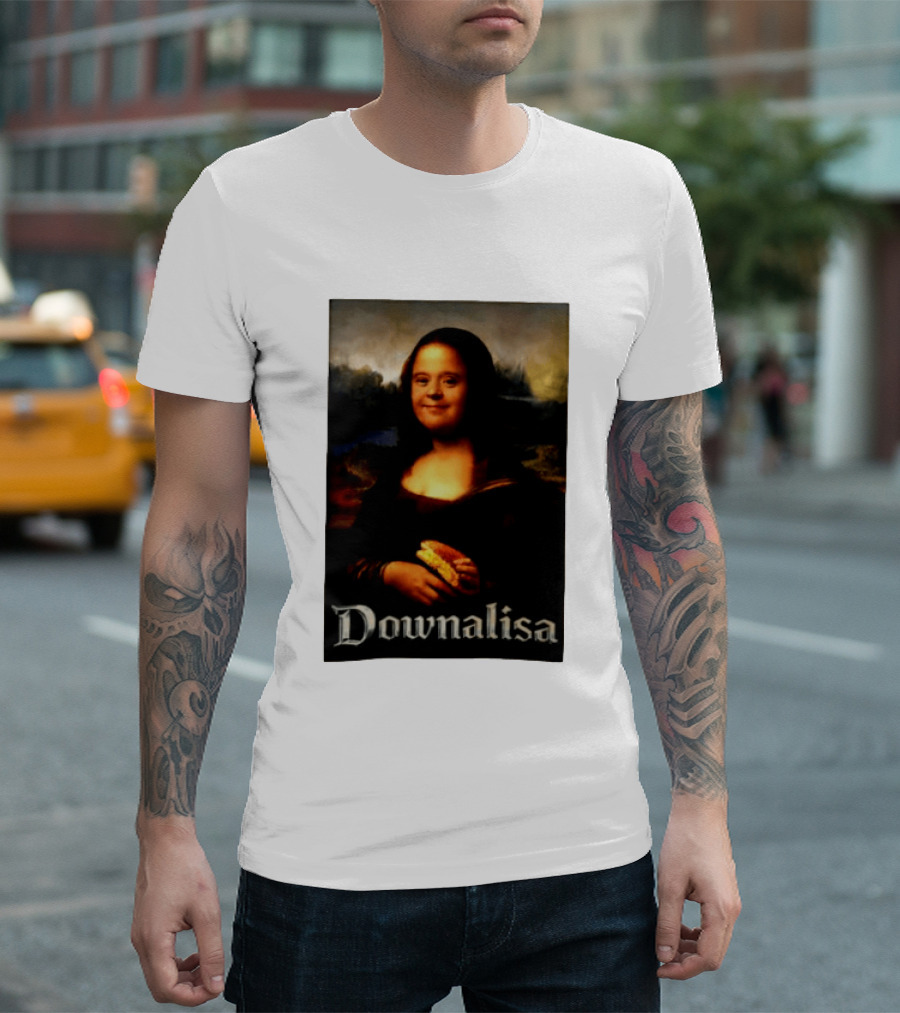 Downalisa Mona Lisa Parody Featuring T-Shirt