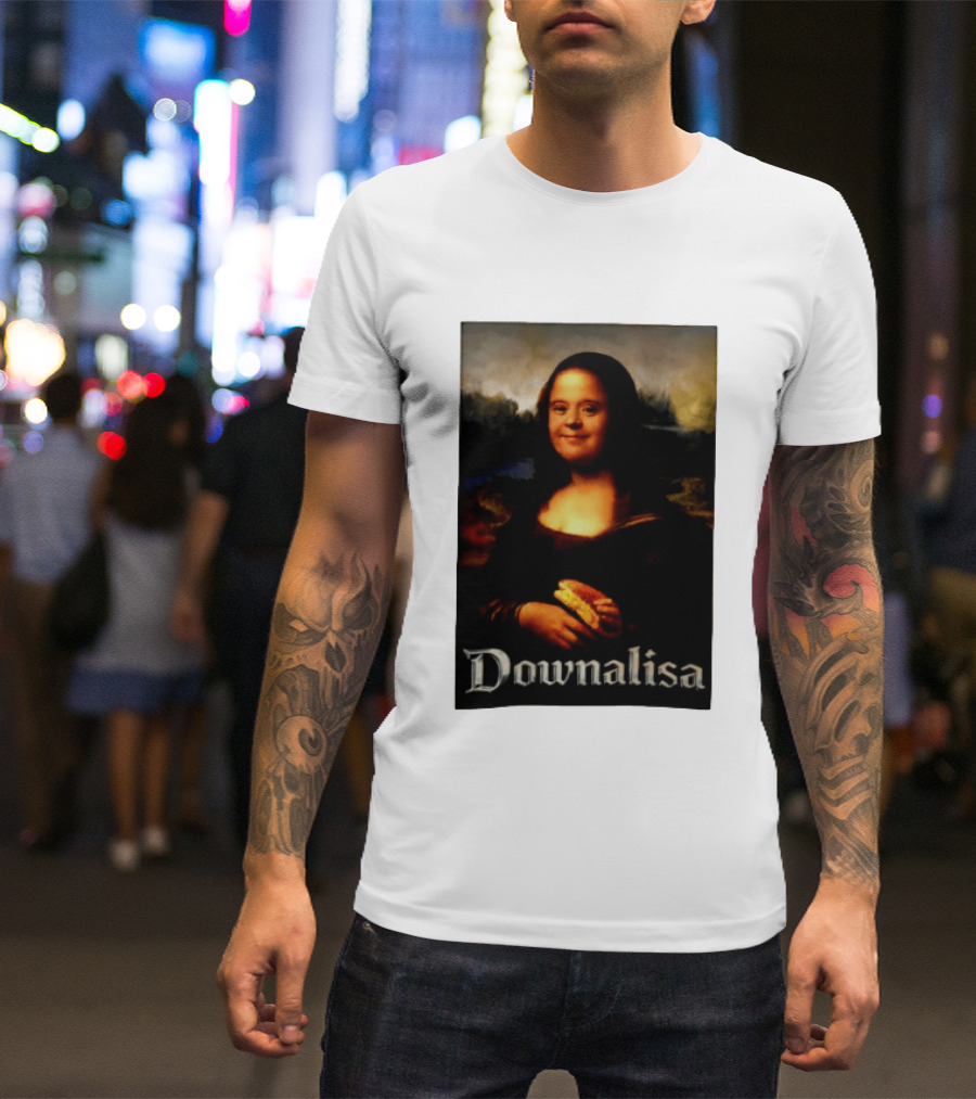 Downalisa Mona Lisa Parody Featuring T-Shirt