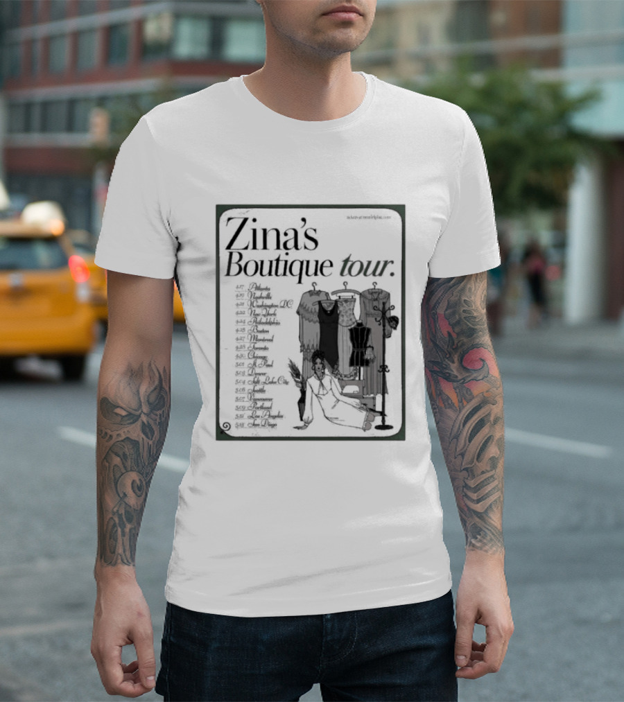Zina's Boutique Tour Dates 2026 Fashion Collection T-Shirt