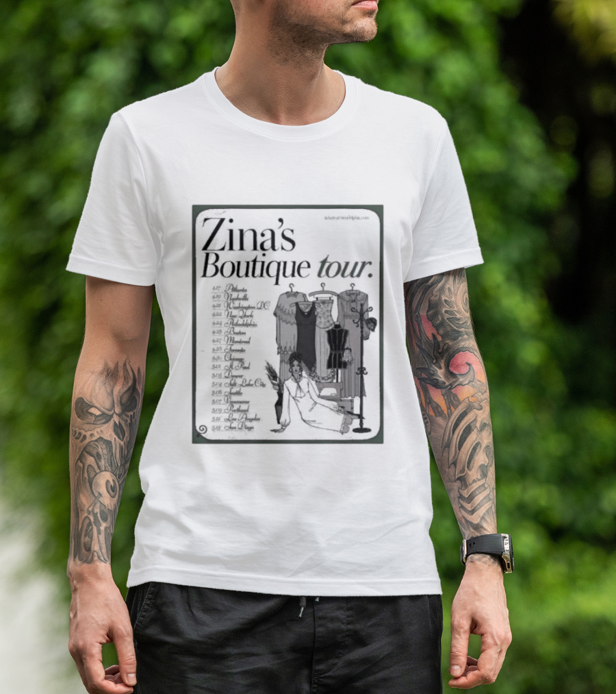Zina's Boutique Tour Dates 2026 Fashion Collection T-Shirt