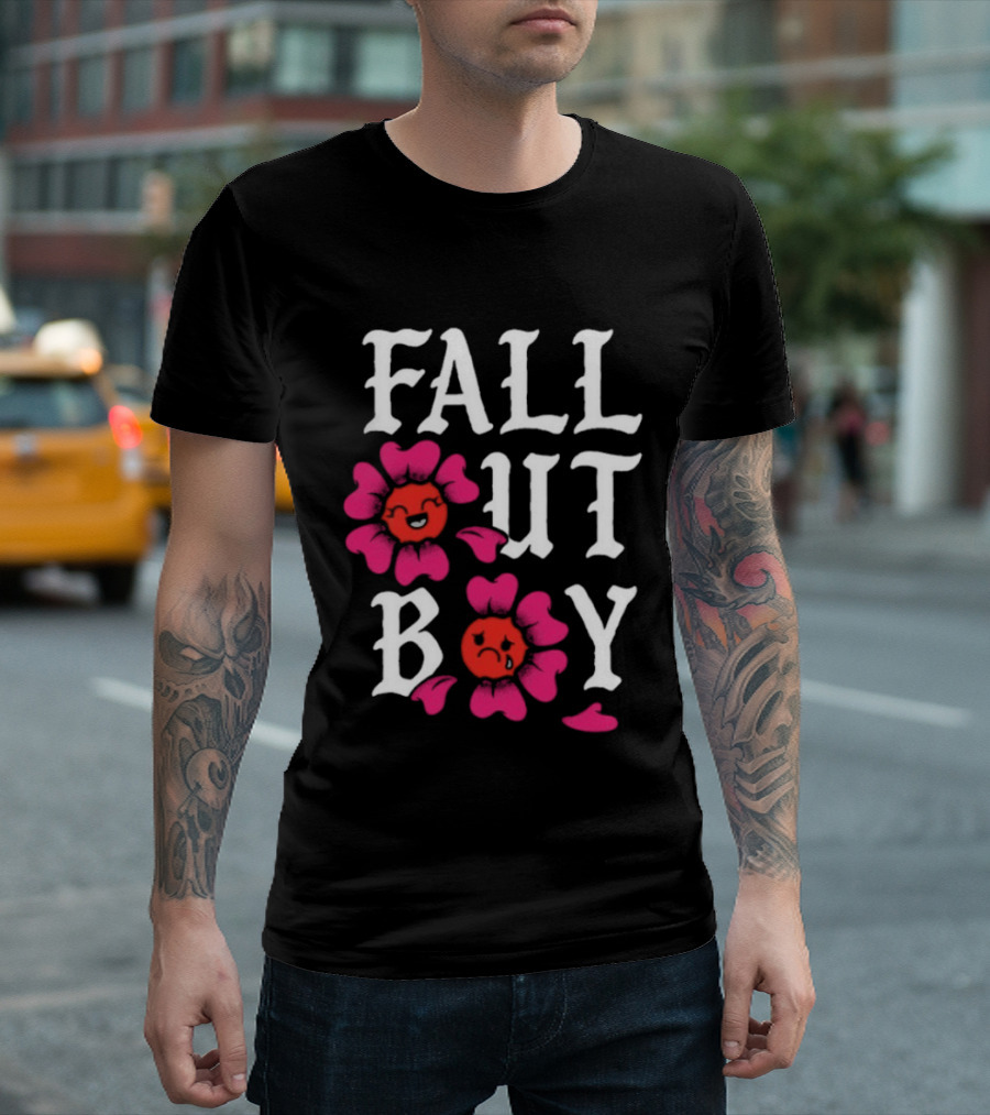 Fall Out Boy Floral Pink Red Flowers T-Shirt