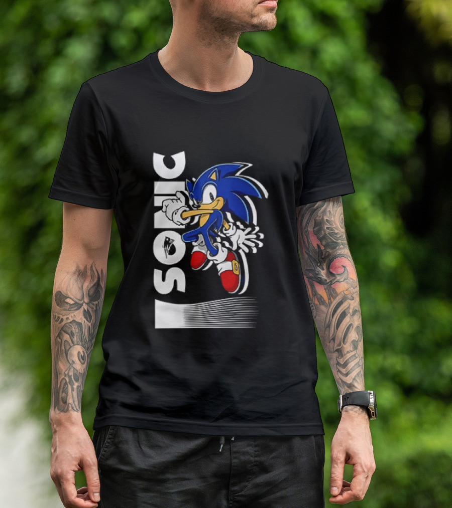 Sonic The Hedgehog New England Patriots Collaboration T-Shirt
