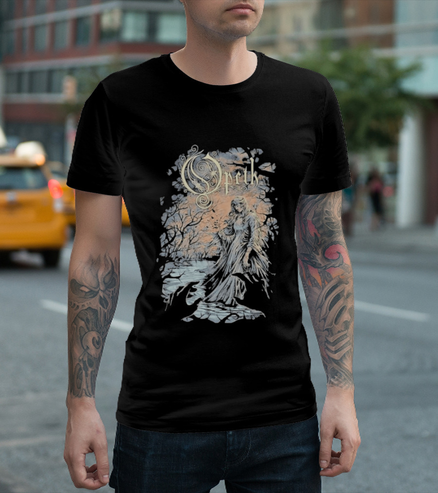 Opeth Voice Of Treason Ghostly Woman Winter Scene T-Shirt