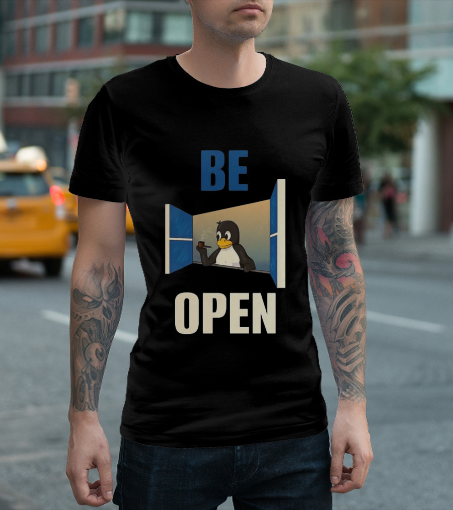 Penguin Be Open Smoking Pipe T-Shirt