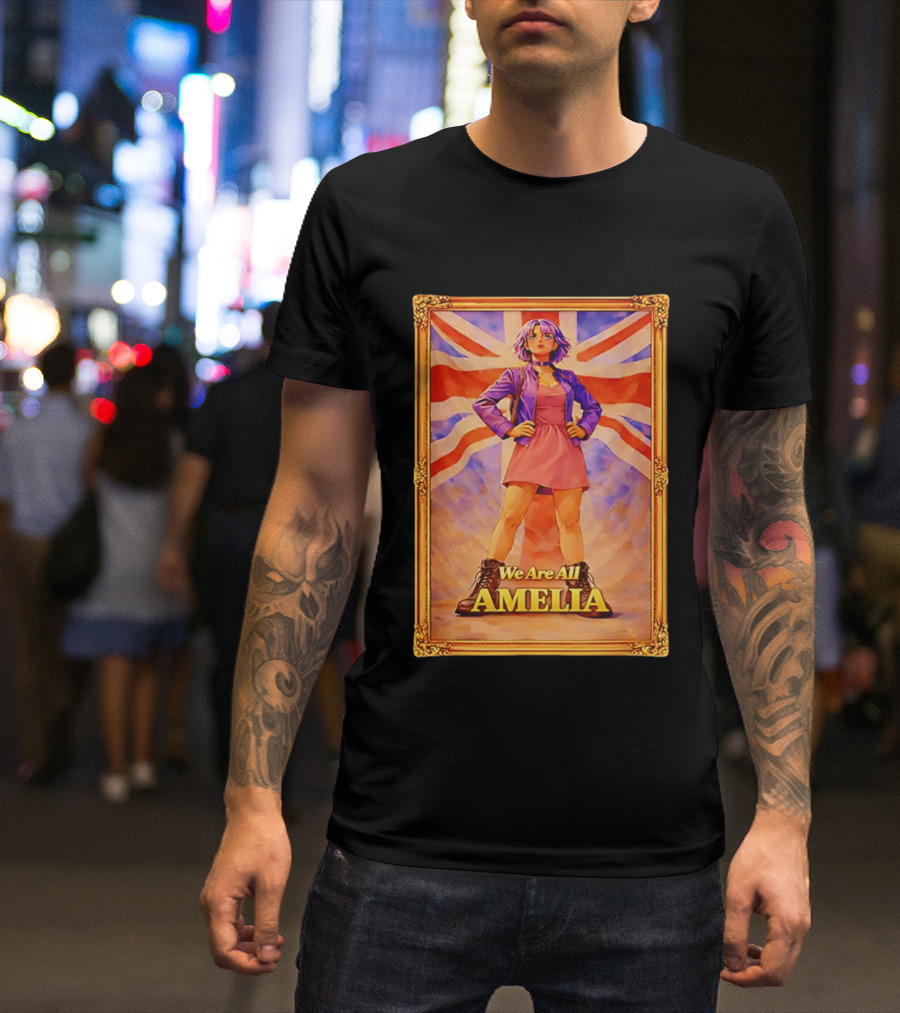 We Are All Amelia Union Jack British UK England Collection T-Shirt