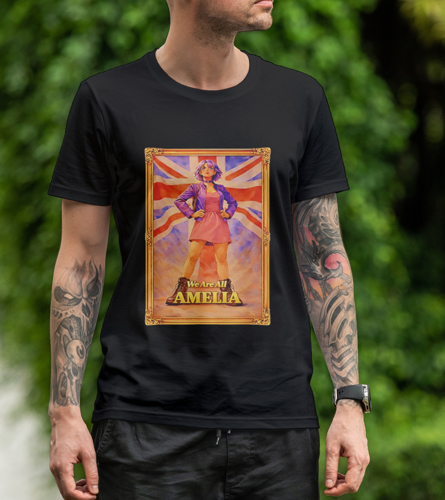 We Are All Amelia Union Jack British UK England Collection T-Shirt