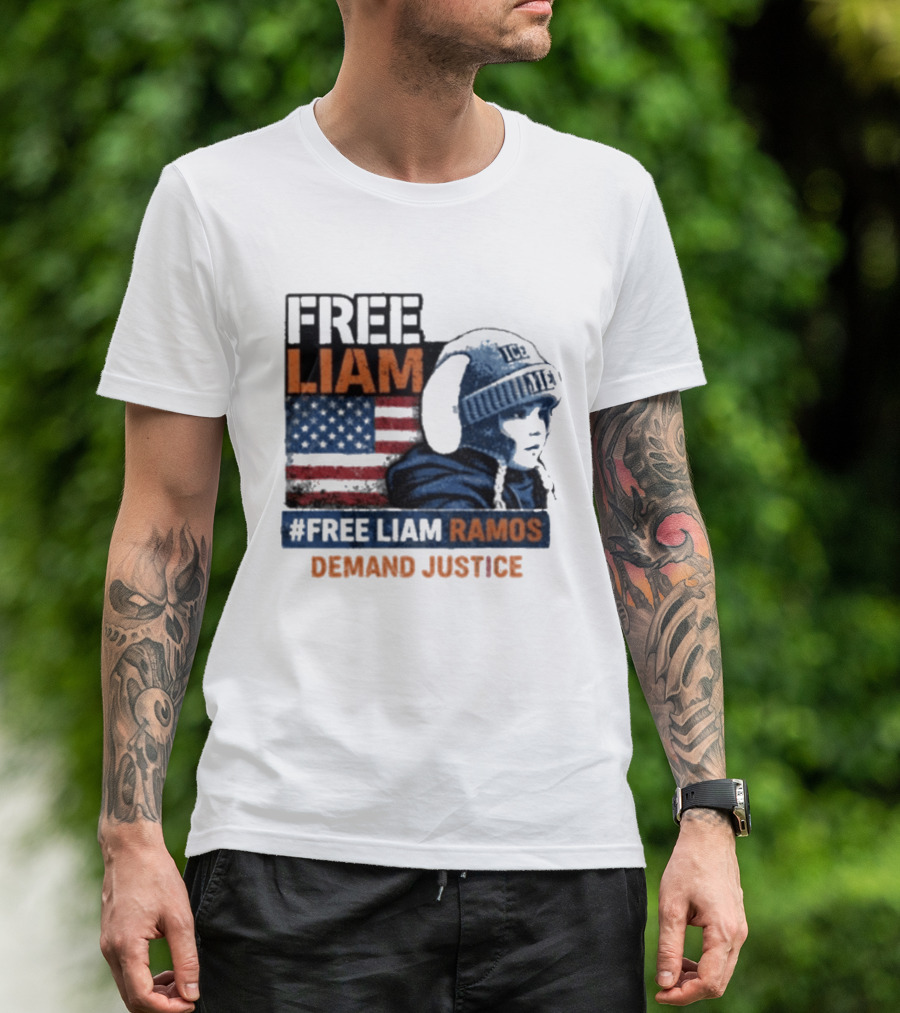Free Liam Ramos Demand Justice American Flag Ice Hat T-Shirt