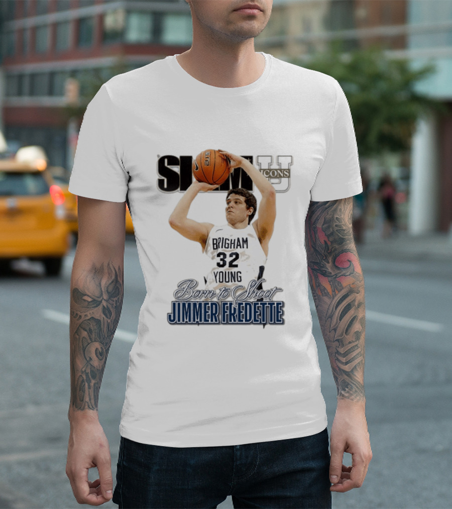 Slam U Icons Brigham Young 32 Born To Shoot Jimmer Fredette T-Shirt