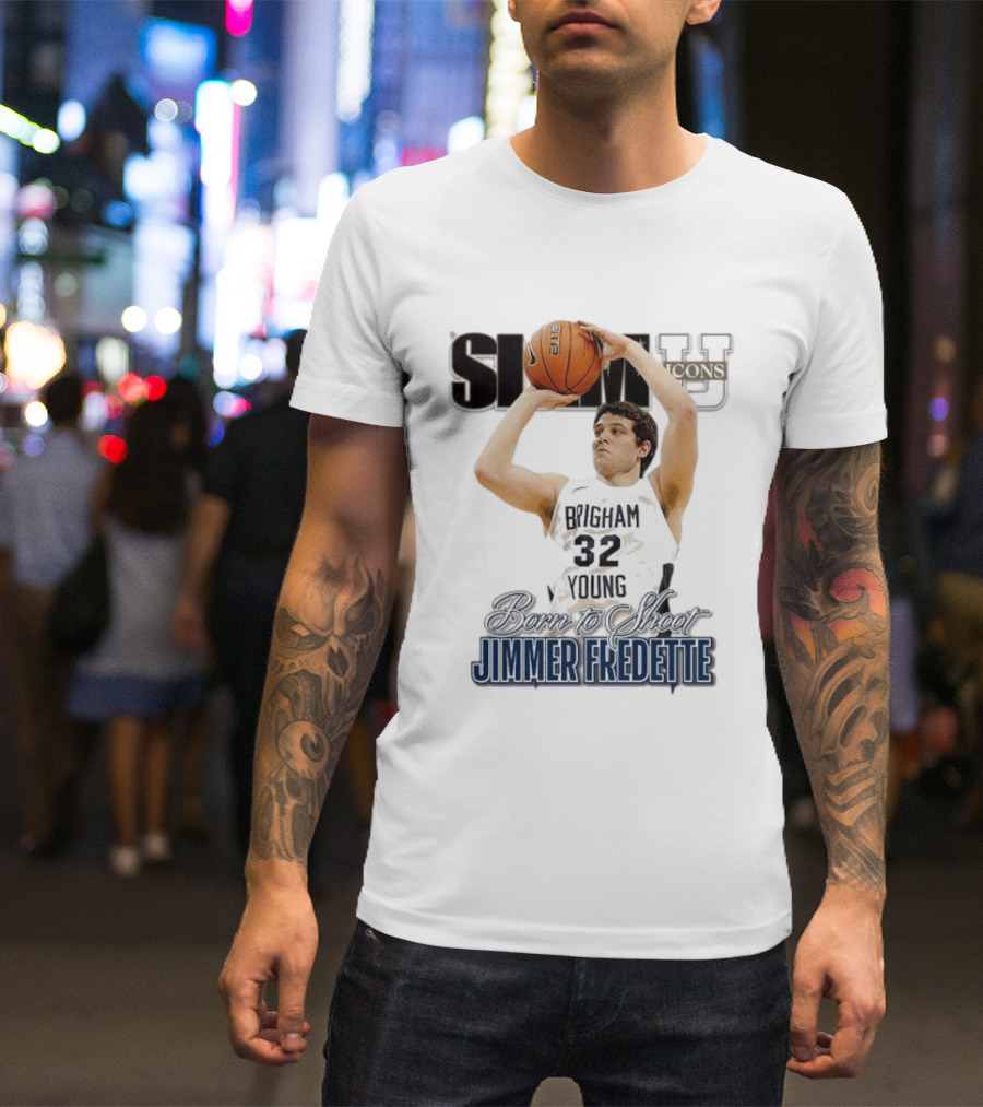Slam U Icons Brigham Young 32 Born To Shoot Jimmer Fredette T-Shirt