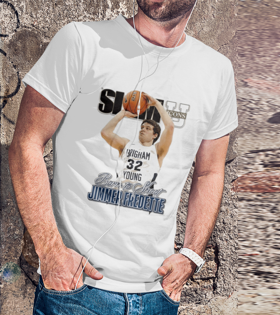 Slam U Icons Brigham Young 32 Born To Shoot Jimmer Fredette T-Shirt
