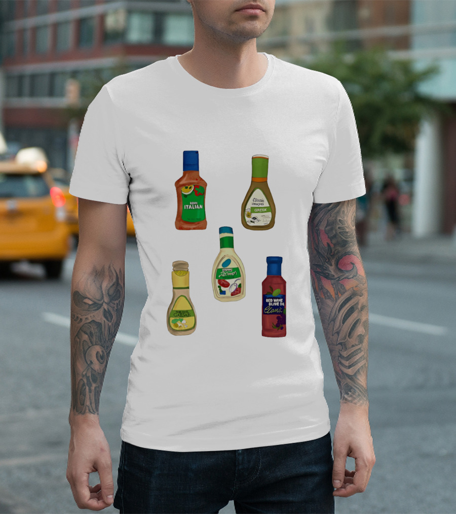 Italian Greek Ranch Caesar Olive Oil Salad Dressing Bottles T-Shirt