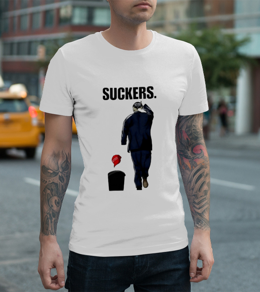 Suckers Trump MAGA Hat Trash Can T-Shirt
