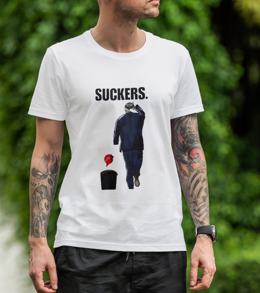 Suckers Trump MAGA Hat Trash Can T-Shirt