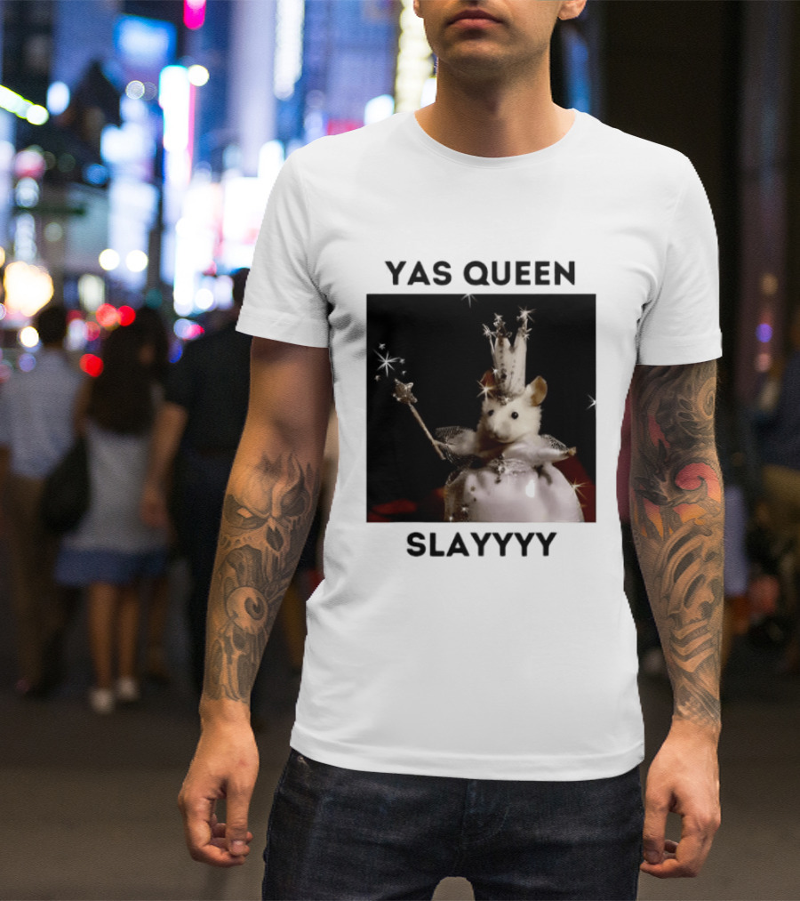 Yas Queen Slayyyy Mouse With Crown And Wand Magic T-Shirt