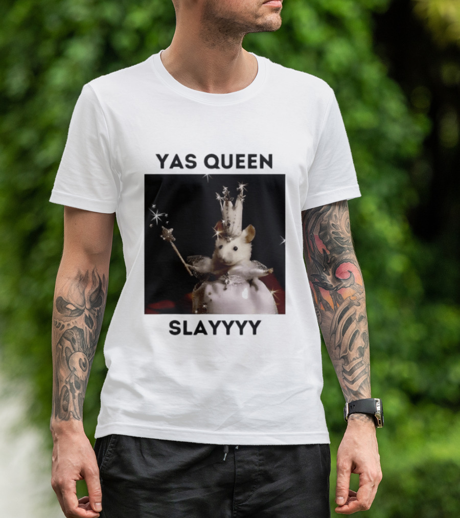 Yas Queen Slayyyy Mouse With Crown And Wand Magic T-Shirt