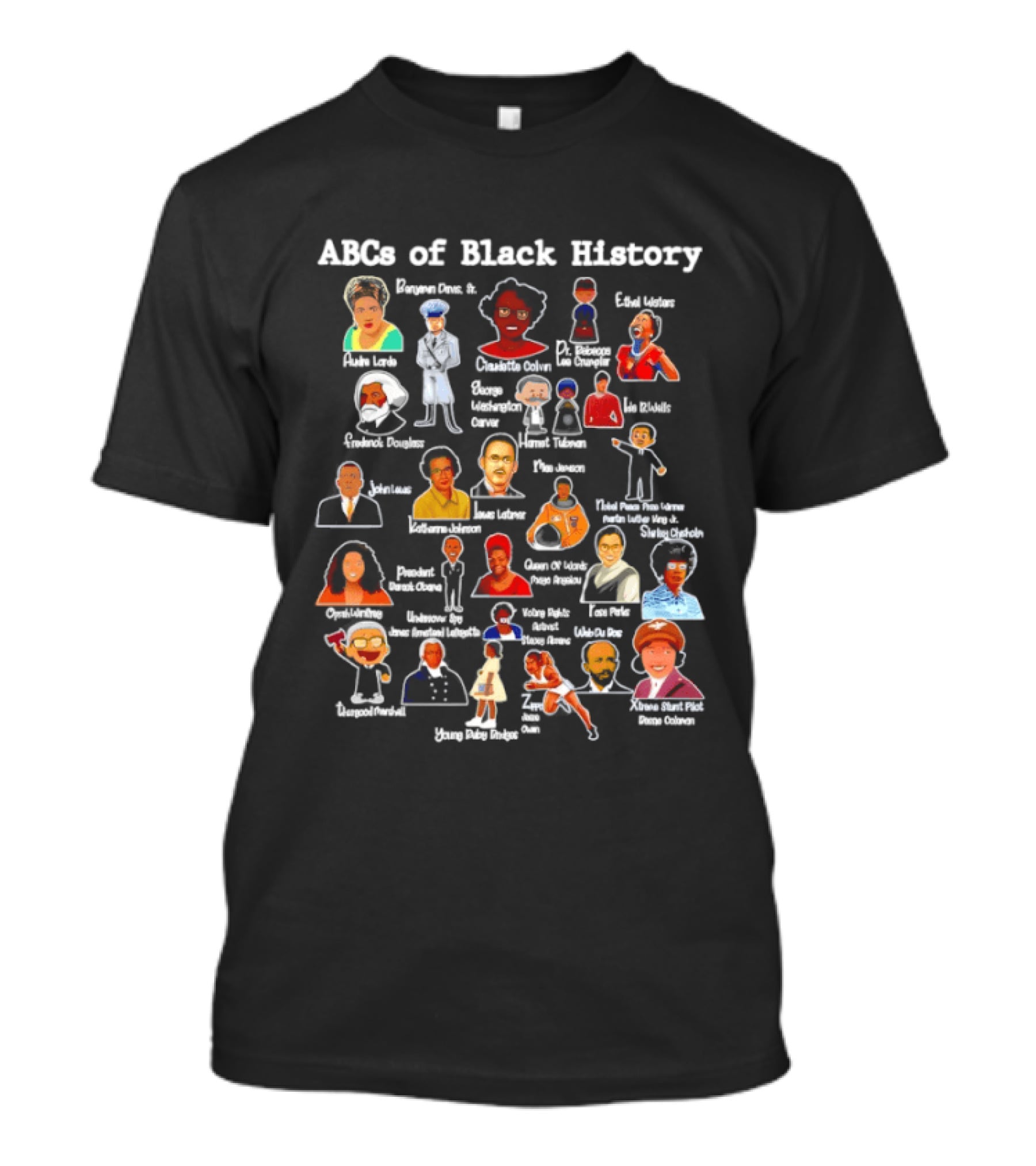 ABC's Of Black History Icons And Influential Figures Celebration T-Shirt