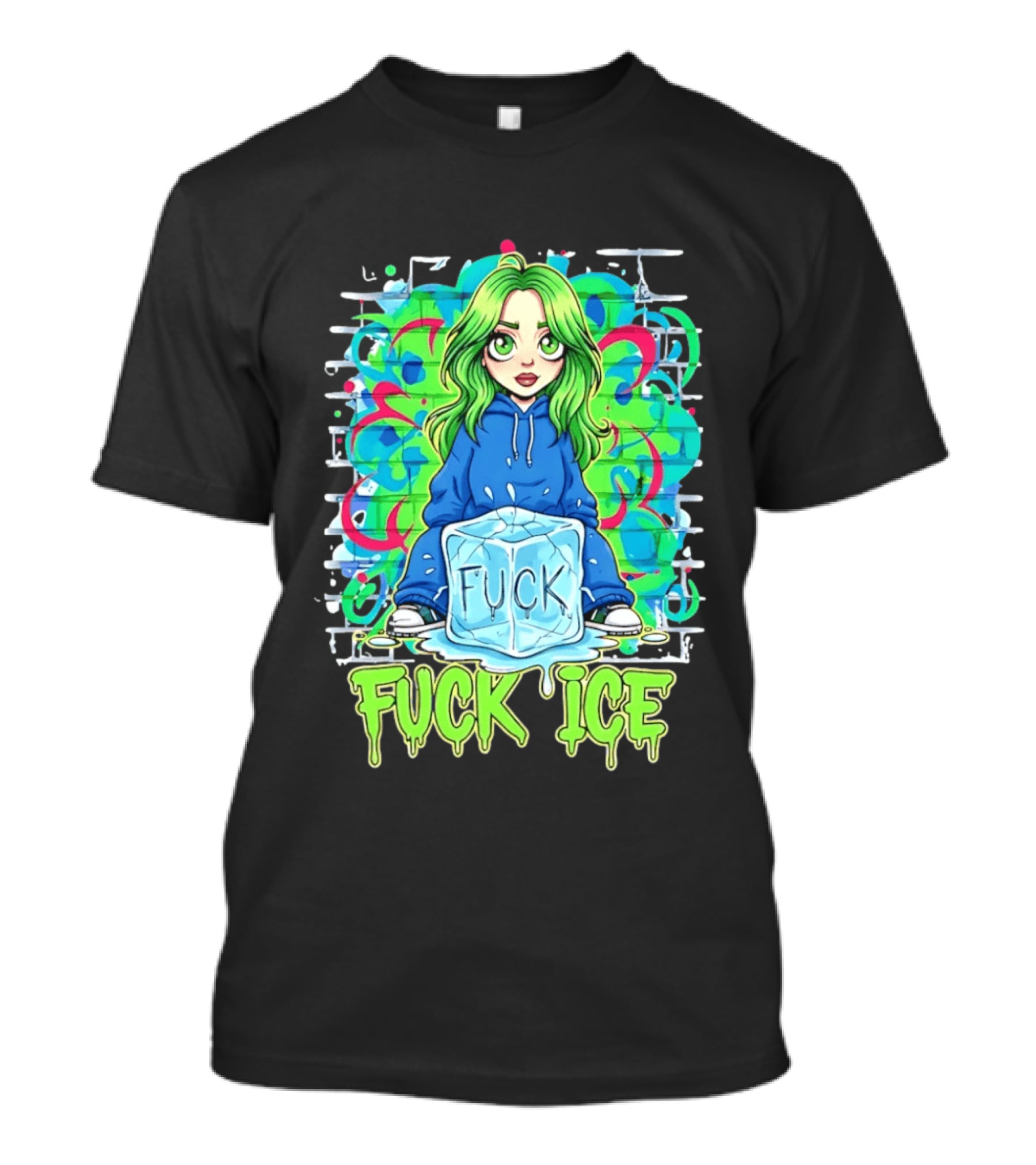 Billie Eilish Cartoon Fck Ice T-Shirt