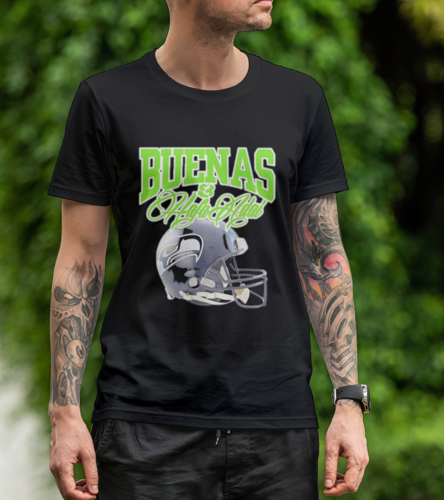 BUENAS Hafa Adai Seattle Seahawks Helmet T-Shirt