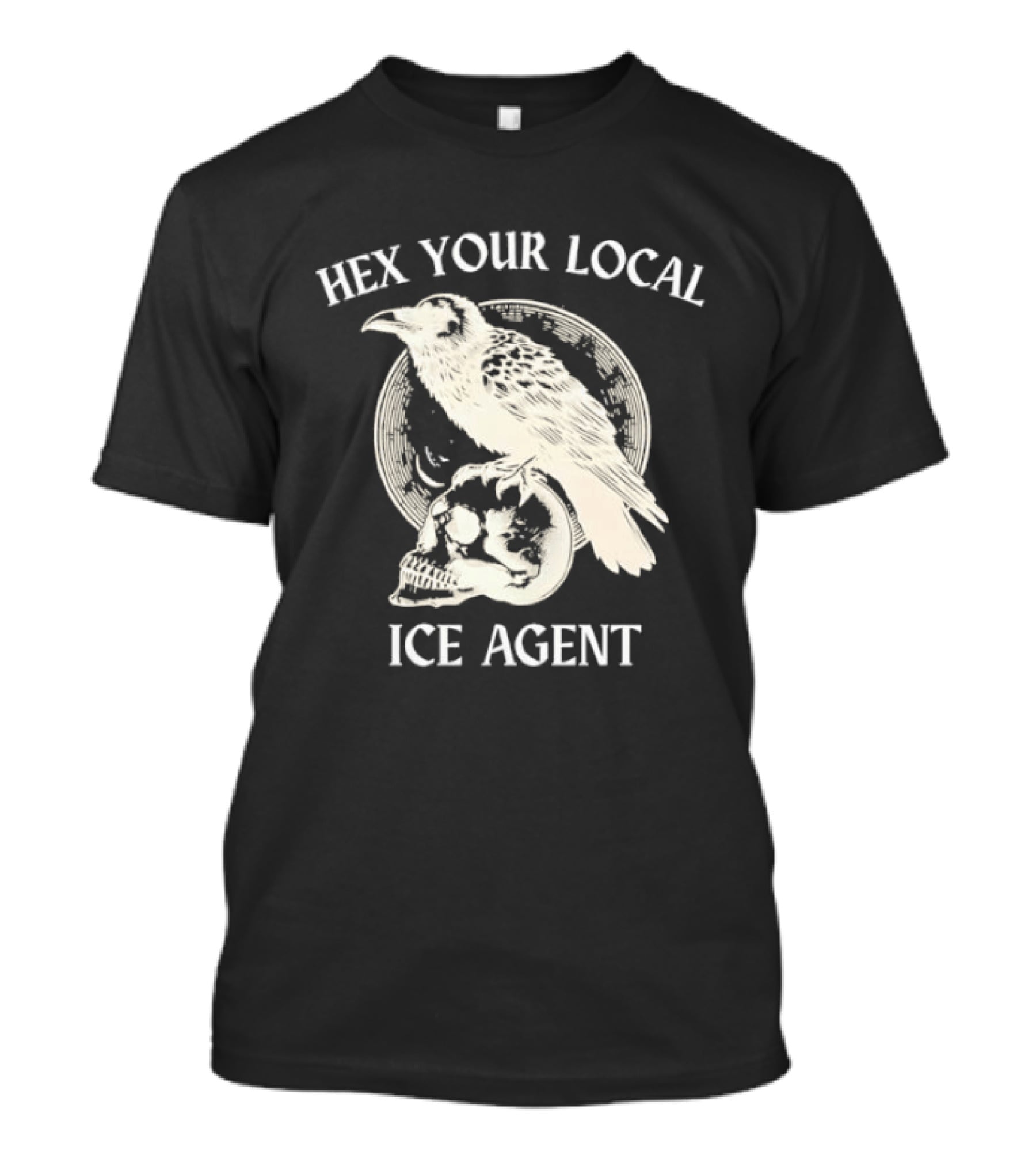 Hex Your Local Ice Agent Raven Skull T-Shirt