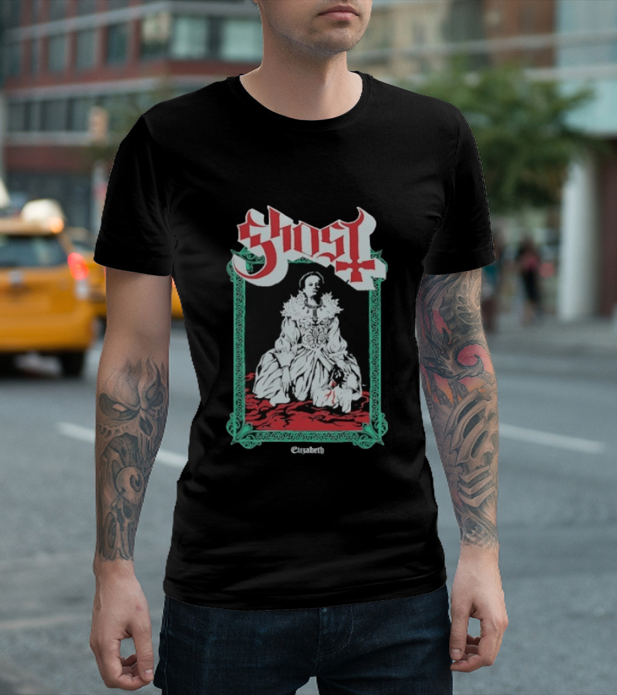 Ghost Elizabeth Gothic Baroque Style Pale Queen T-Shirt