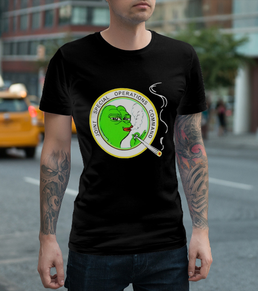 Sad Pepe Smoking Meme Joint Special Operations Command T-Shirt