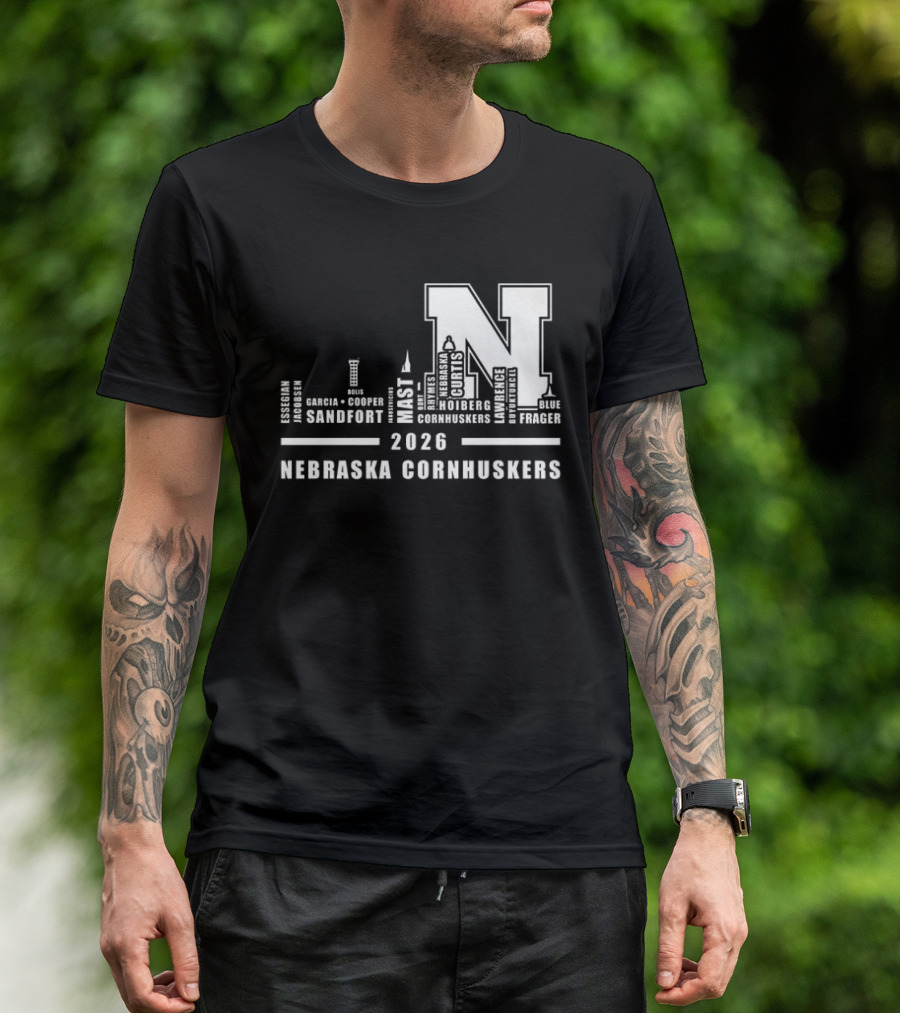 2026 Nebraska Cornhuskers City Skyline Lincoln T-Shirt