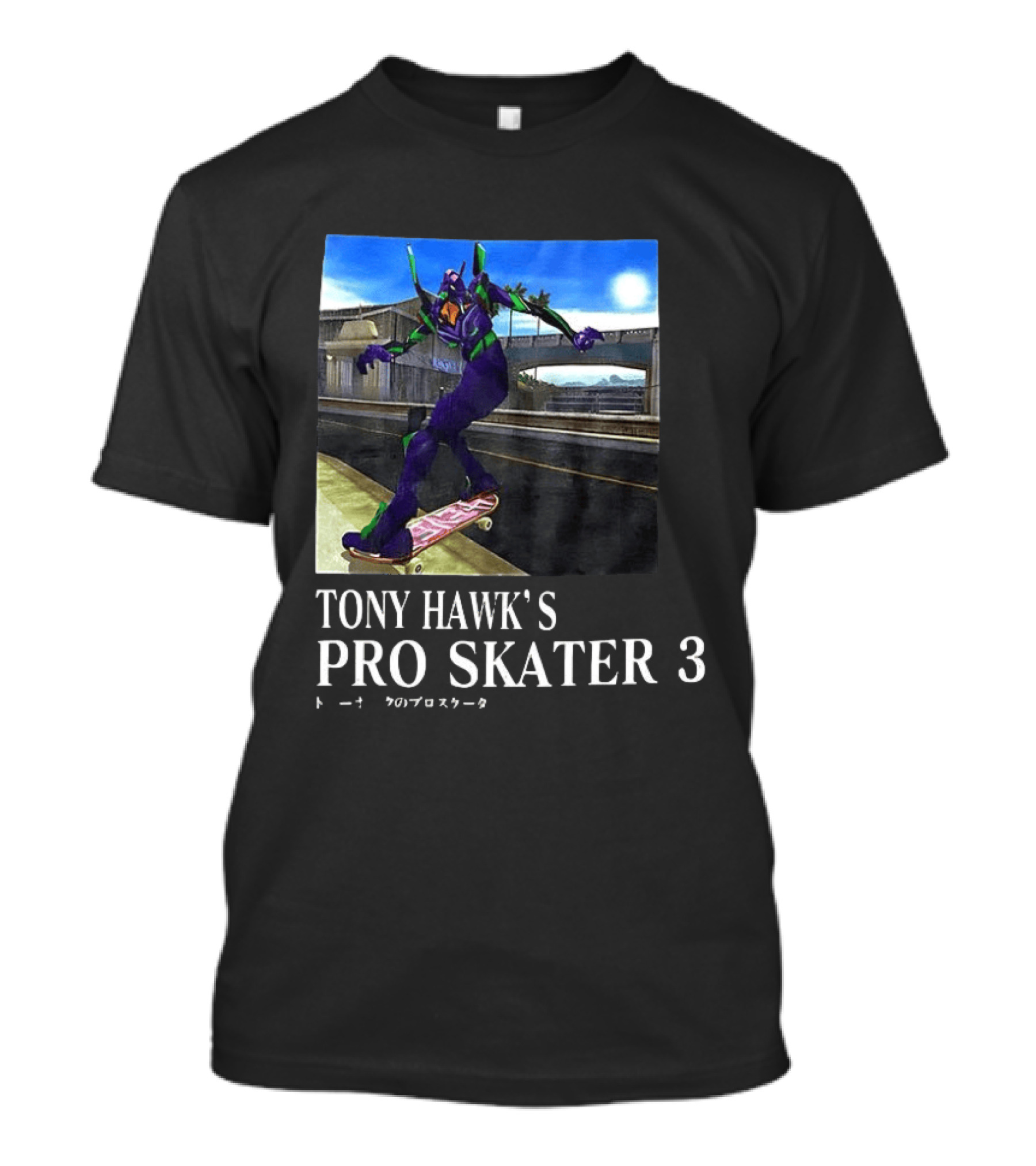 Tony Hawk's Pro Skater 3 Evangelion Crossover Skating Scene T-Shirt
