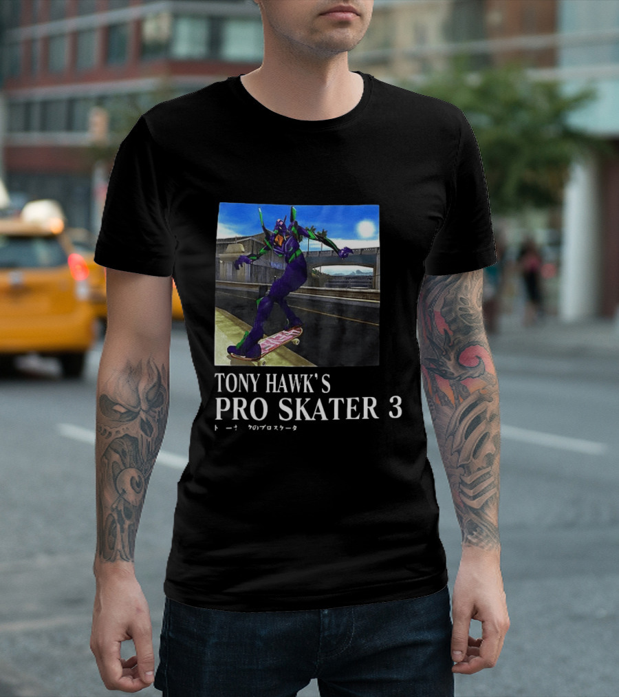 Tony Hawk's Pro Skater 3 Evangelion Crossover Skating Scene T-Shirt