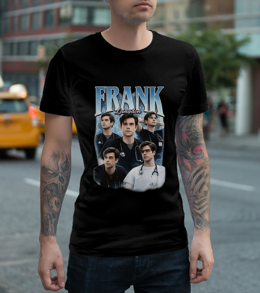 FRANK Langdon Doctor Character Lightning Background Stethoscope T-Shirt