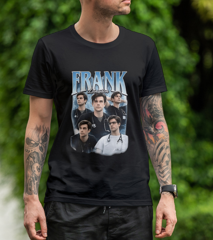 FRANK Langdon Doctor Character Lightning Background Stethoscope T-Shirt