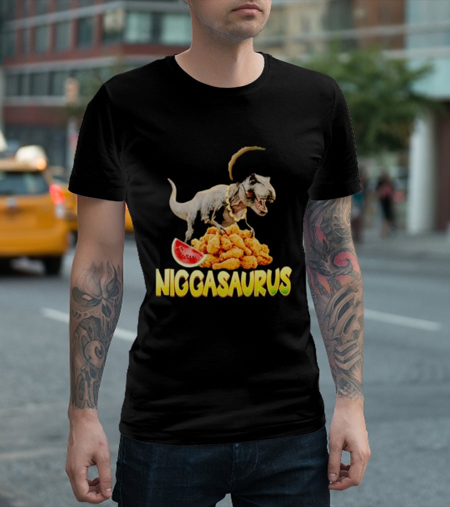 Niggasaurus Dinosaur Fried Chicken T-Shirt
