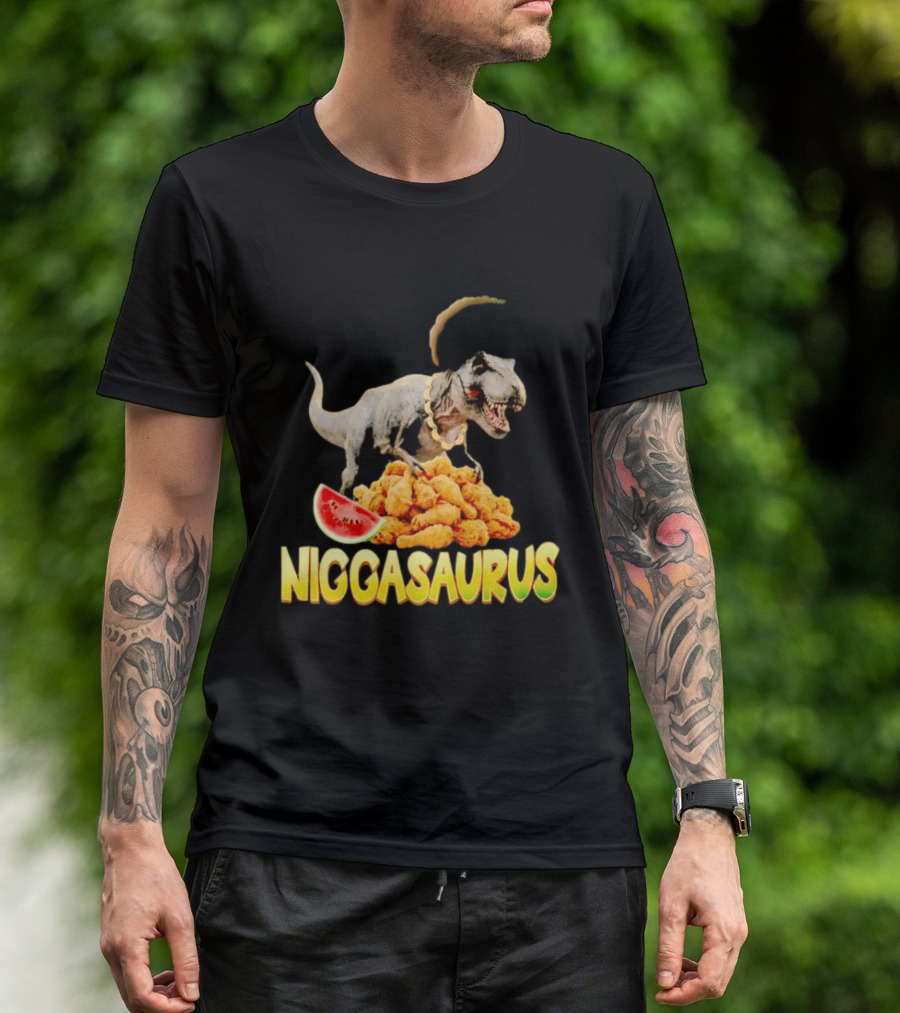 Niggasaurus Dinosaur Fried Chicken T-Shirt