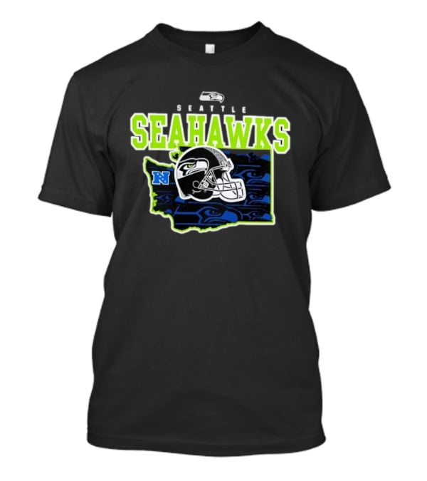 Seattle Seahawks Evergreen State Helmet Map Gameday NFL Team T-Shirt