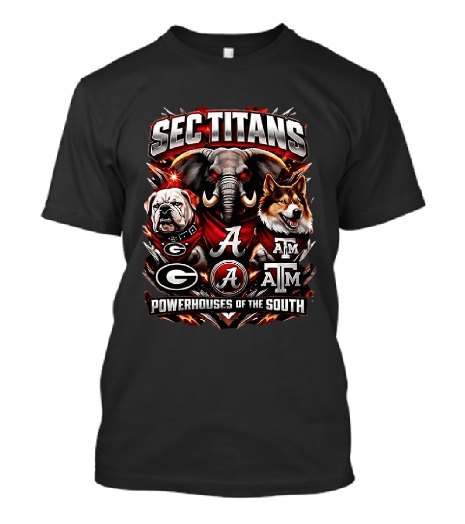 SEC Titans Georgia Alabama Texas A&M Powerhouses Of The South T-Shirt