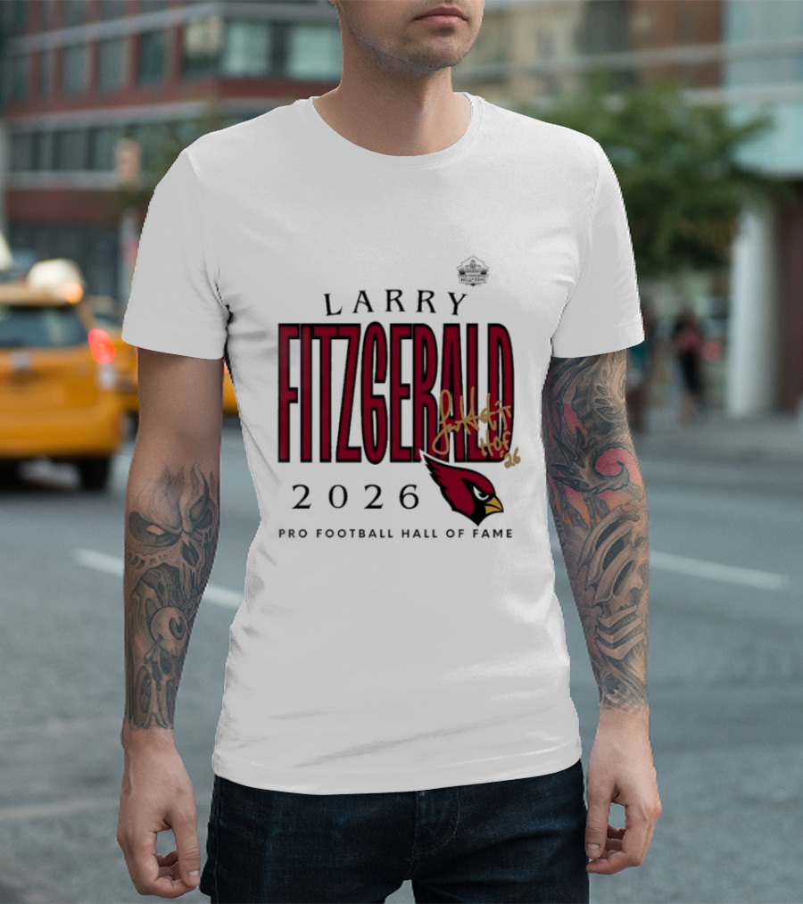 Larry Fitzgerald 2026 Pro Football Hall Of Fame Arizona Cardinals HOF Inductees T-Shirt
