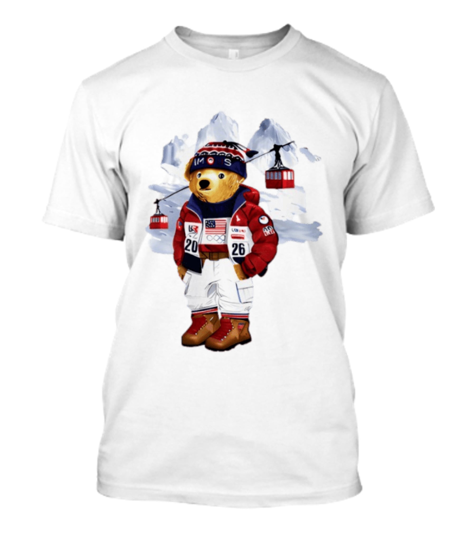 Taylor Olympics 2026 Bear Winter Skiing Outfit T-Shirt