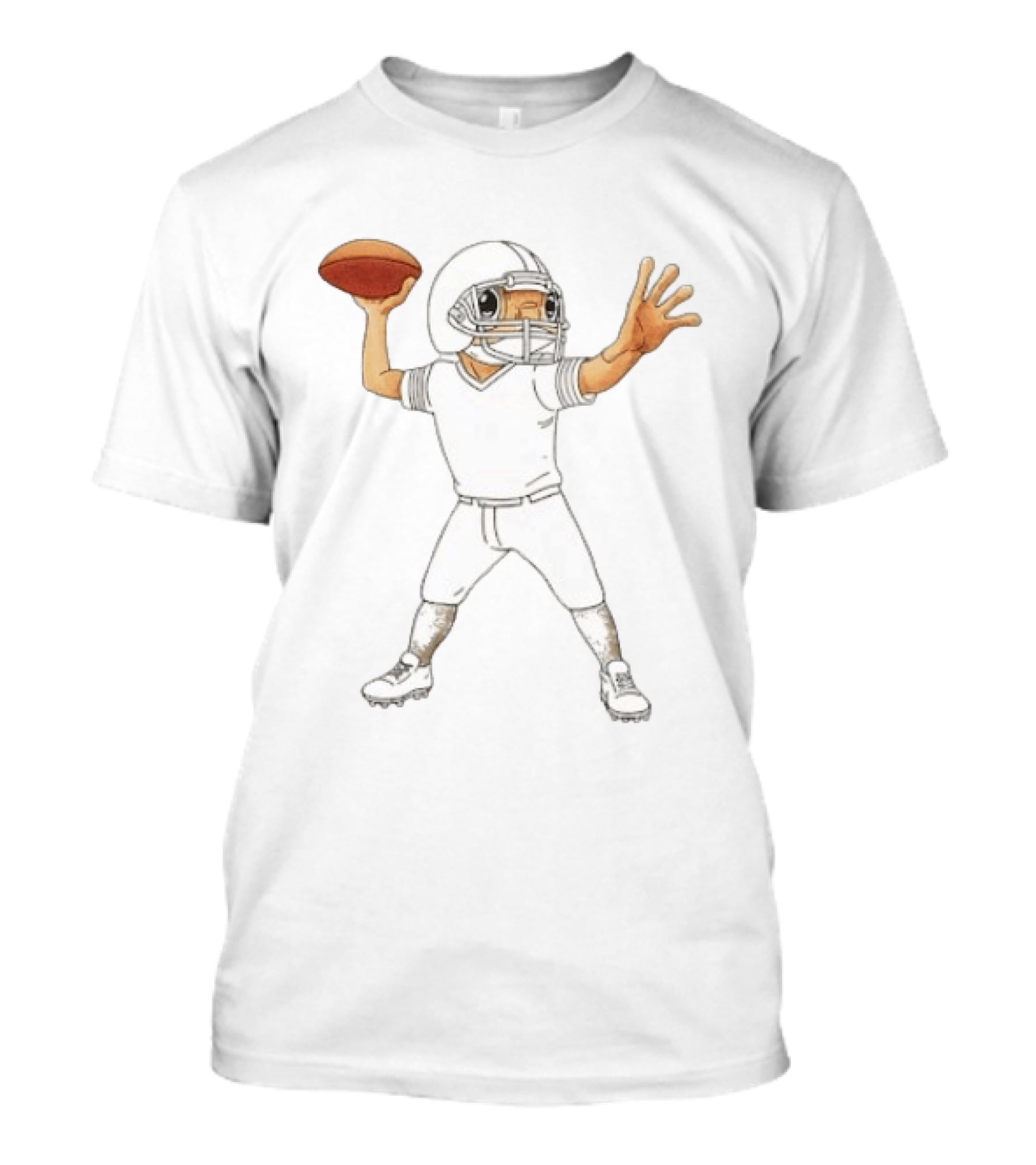 Bad Bunny X Super Tazón Concho LX 2026 Football Player Quarterback Throwing Ball T-Shirt