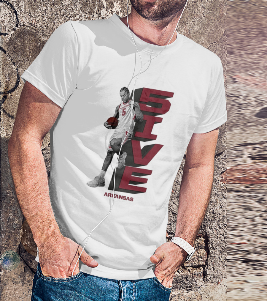 Darius Acuff Jr. 5ive Arkansas Razorbacks Basketball Player T-Shirt