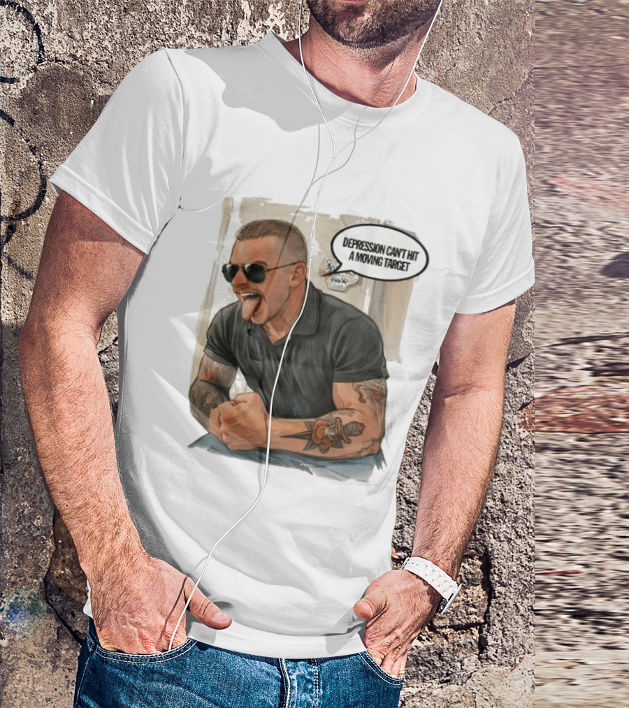 Joey Keegan Flex Pose Depression Can't Hit A Moving Target T-Shirt