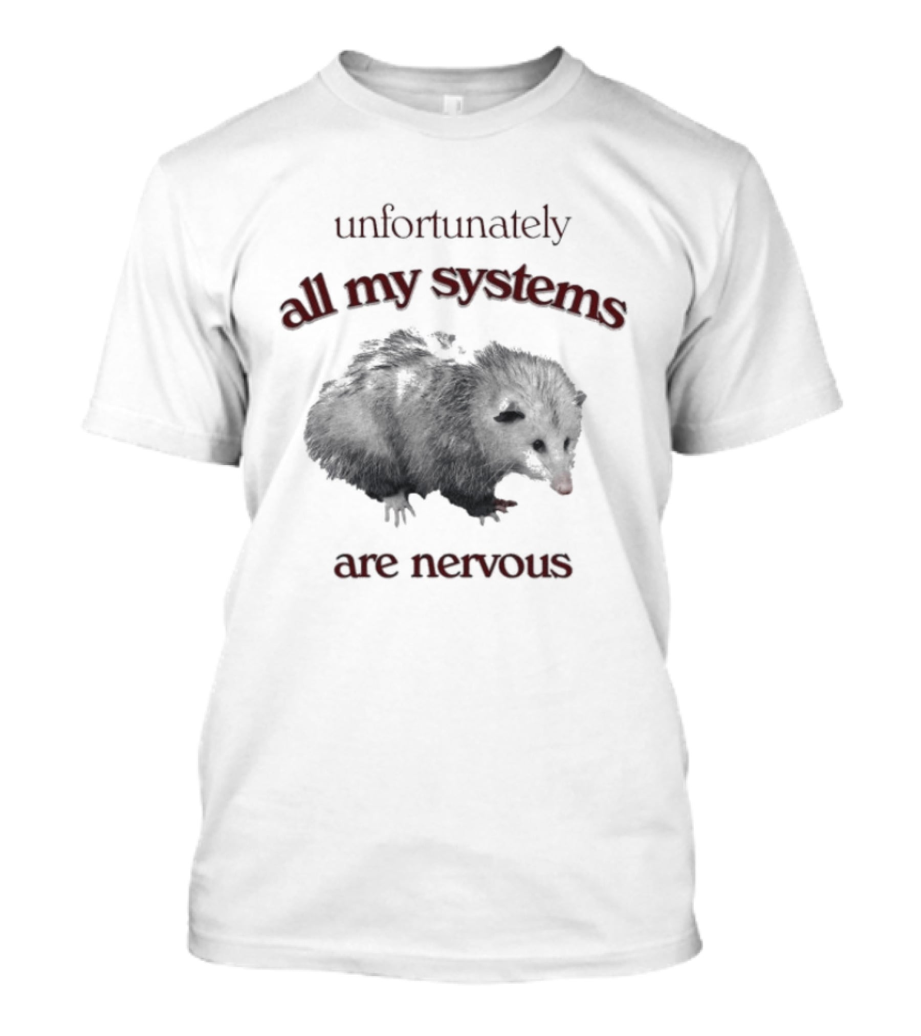 Unfortunately All My Systems Are Nervous Opossum T-Shirt