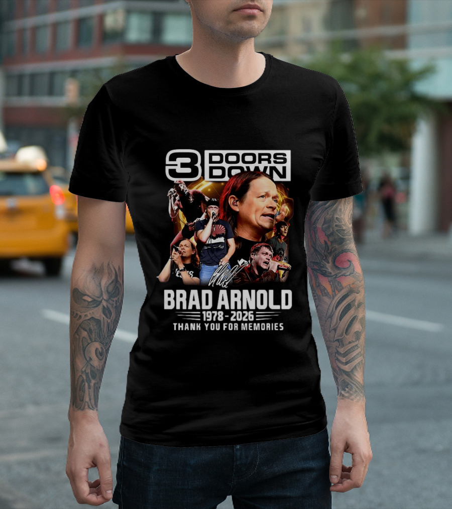 3 Doors Down Brad Arnold 1978 2026 Thank You For Memories T-Shirt